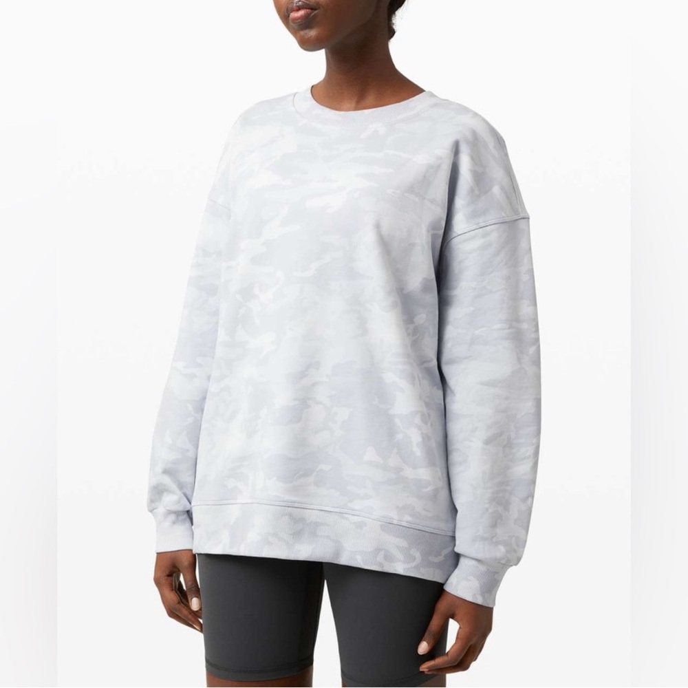 Lululemon Perfectly Oversized Crew Incognito Camo Grey White size 4